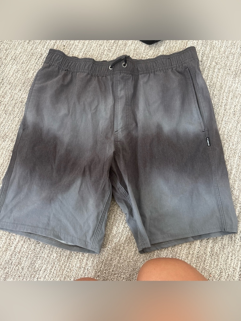 O'Neill Men's Charcoal Gray Hybrid Drawstring Shorts